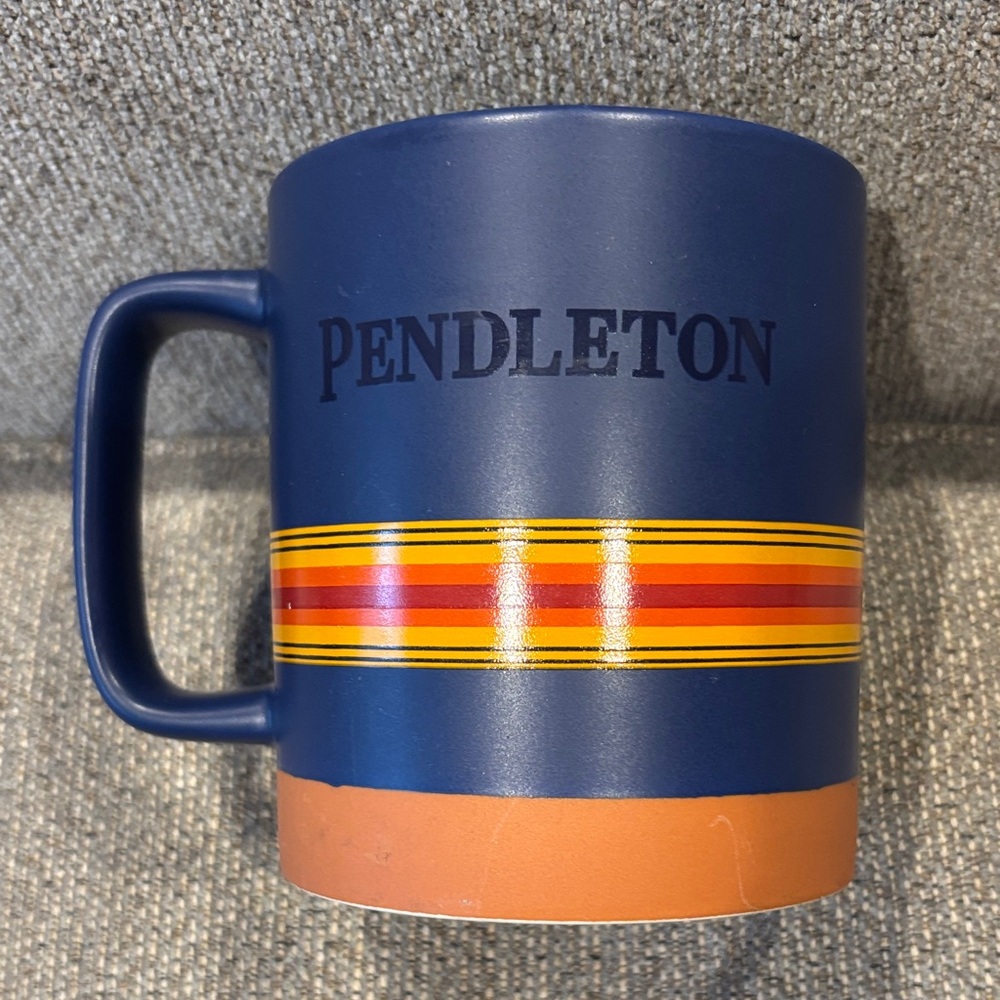 Pendleton Navy Mug with Multicolor Stripe